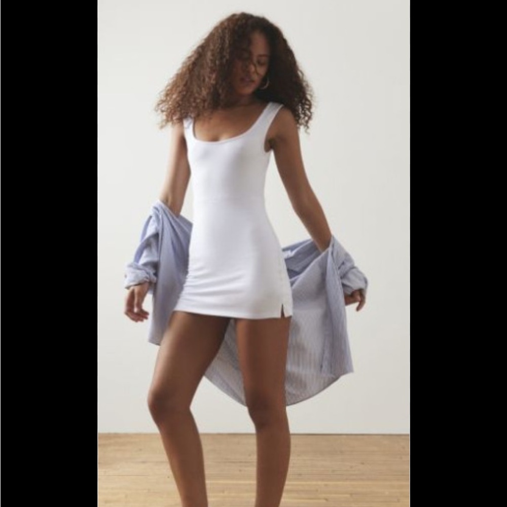 Urban Outfitters White Ribbed Tank Mini Dress